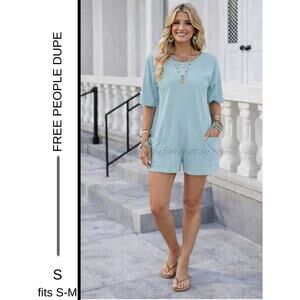 MSRP: $39✨Free People Inspired Hot Shot Romper – Size S-M | Pockets | Oversized✨